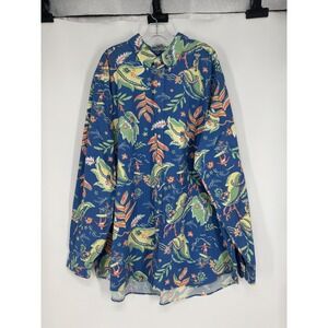 Polo Ralph Lauren Shirt 3XL Tall 3XLT Hawaiian Graphic All Over Print AOP Button